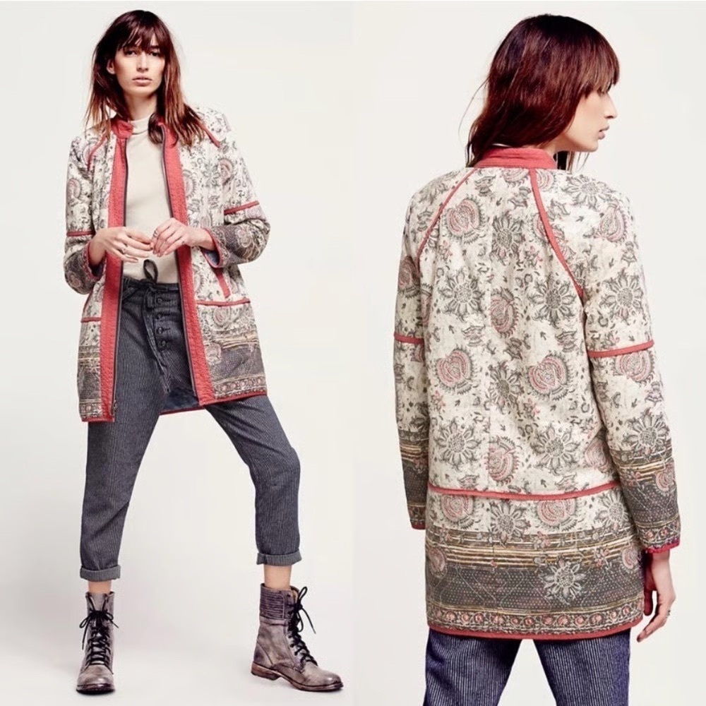 Free People Belario‎ Bohemian Reversible Quilted Jacket Size M